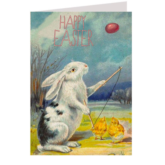 Bunny with Chicks Easter Card ~ England